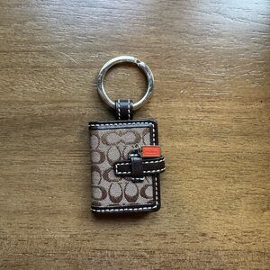 Coach Vintage Tan and Brown Signature Photobook Keychain